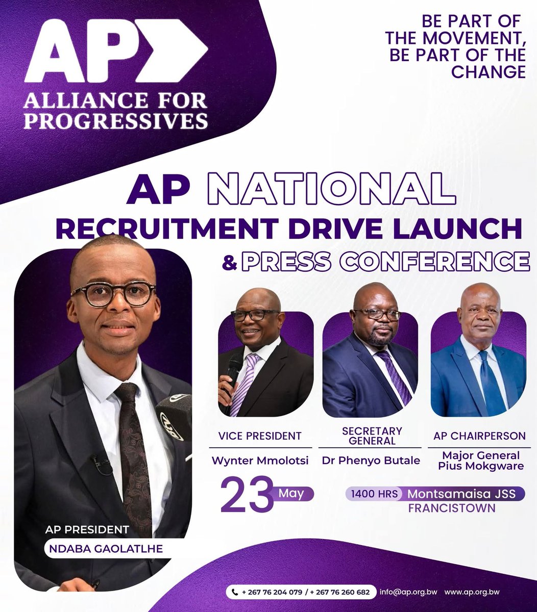 AP_Women's tweet photo. Let's meet at Montsamaisa JSS tomorrow at 1400hrs
Come and join AP of the UDC ๐
#APMembershipDrive
#TswelelopeleYaBotlhe https://t.co/KcPhkkeV6j