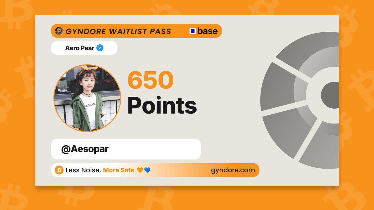 Aesopar's tweet photo. Secured my spot on the @Gyndore waitlist.

Already stacking. It pays to be early.

Join now &amp; claim your points → https://t.co/eJn7cgKzzw https://t.co/ym5X0CgyCy