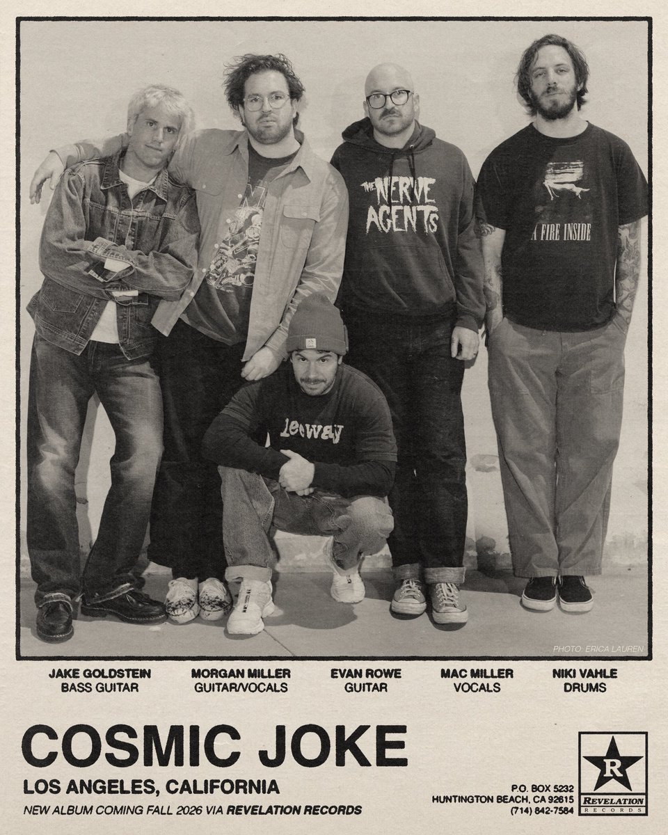 macxmiller's tweet photo. COSMIC JOKE x @RevelationRecs
⭐️⭐️⭐️
2 new songs streaming everywhere
Limited flexi preorder at https://t.co/d7gmVQYoqU
SoCal gigs this weekend! https://t.co/IyA1cOQ3tT