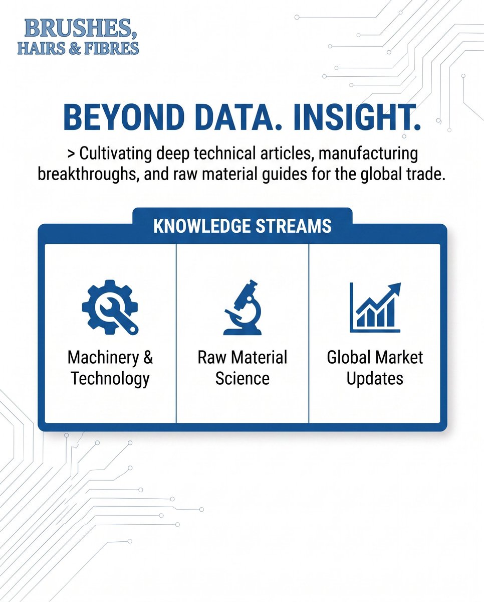 BrushIndustry's tweet photo. Great industries run on knowledge. Our dedicated Editorial hub is officially live, bringing global professionals deep-dive technical breakdowns on material science, machinery innovation, and industry supply chain trends.

Explore now: https://t.co/EqjOaaO9Ah https://t.co/qry3yaiSYi