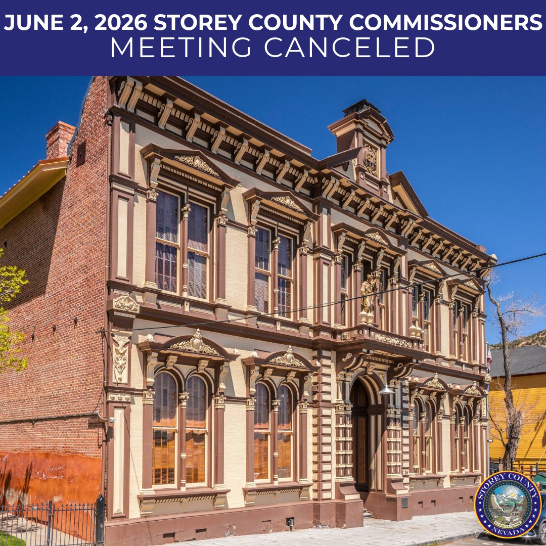 StoreyCounty's tweet photo. Heads up, folks! The June 2, 2026, Board of County Commissioners (BOCC) meeting has been canceled.

The next regularly scheduled BOCC meeting will be held on Tuesday, June 16, 2026.

Thank you for your understanding, and we’ll see you on the 16th! https://t.co/V3WW1D1ti4