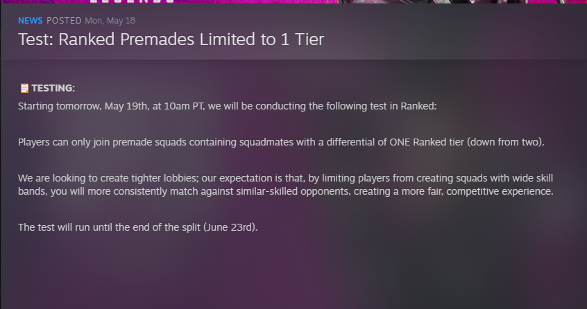 LPLC_Keystar's tweet photo. @Lord_Happym1x @Respawn @ApexLiveComms @PlayApex Mostly this, but it's also the moment they"leaked" the SoloQ for diamond+
But for some reason matchmaking was fine until that, and the second the patch went out, we started having masters and preds in Plat lobbies. They are talking about tighter lobbies yet you have preds in plat https://t.co/QBl8SVOPga