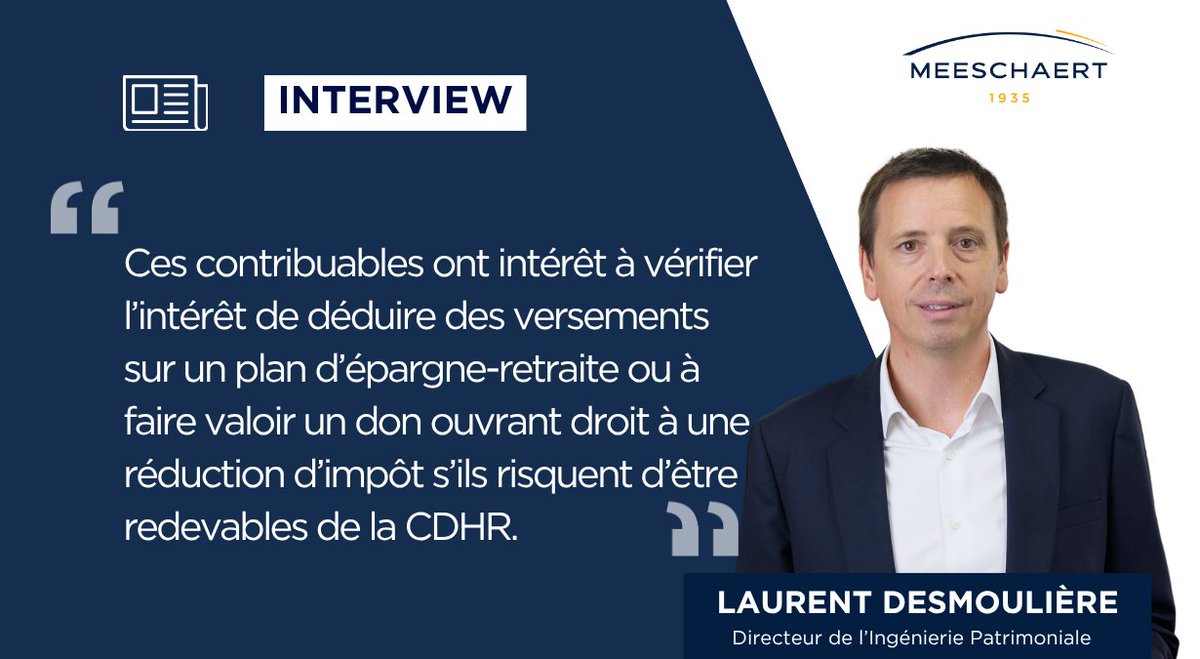 meeschaert's tweet photo. 📄 Déclaration de revenus 2026 : les subtilités fiscales à ne pas négliger

Dans @Le_Figaro, Laurent Desmouliere revient notamment sur les enjeux liés à la CDHR et sur les stratégies permettant  d’en limiter l’impact.

👉 https://t.co/Dq9BX8PE4s https://t.co/5gE1pk9Esv