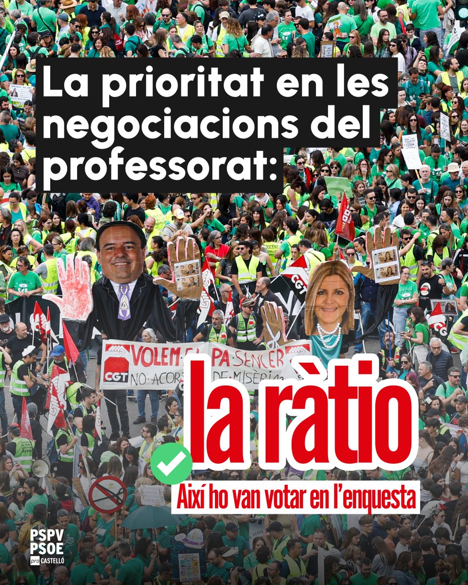pspvprocs's tweet photo. Millorar la ràtio és el que més va demanar el professorat. https://t.co/9mQECzhjKf