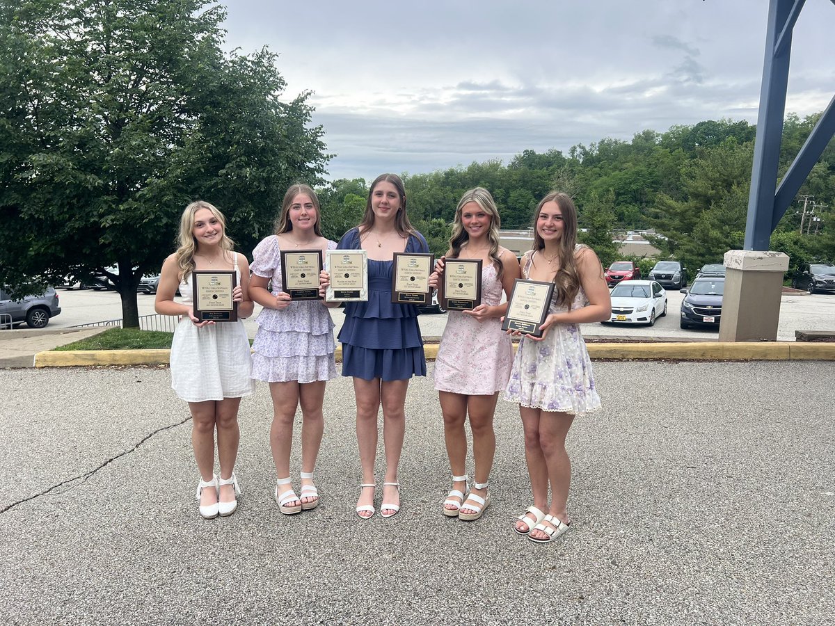 DefeliceMelina's tweet photo. @Big56Conference first team banquet, so honored to be selected as a 5A first team pitcher! 
Congratulations to all of my teammates and all of the
other amazing athletes who were recognized.
@BHSsoftball2024 @CoachMandy13 @SHUgriffinsSB @CoachWelsh_WLU @WLU_Softball 
@IUPsoftball https://t.co/Z27B40lYtA