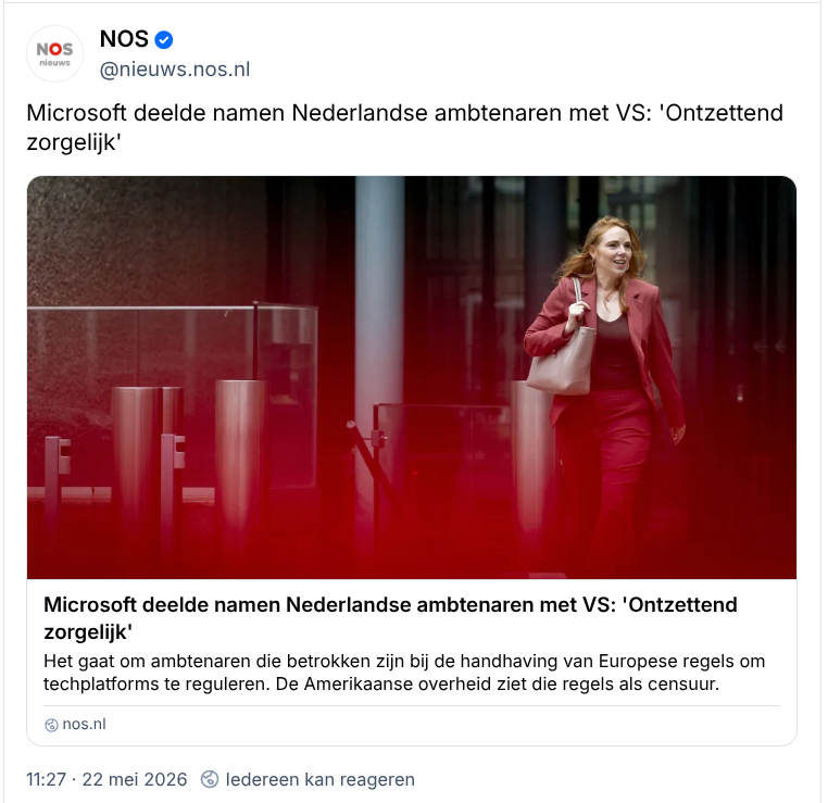 ton_aarts's tweet photo. Lekker gewerkt, mensen

Btw: het percentage van totale NL overheid wat met Microsoft werkt in NL is .. 100%

(Bedankje, voor alle moeite die @microsoft genomen heeft bij het als enige (!) verklikken aan Trump van alle ambtenaren die deden wat ze horen te doen)

cc @2eKamertweets https://t.co/5LIpMPYnyh