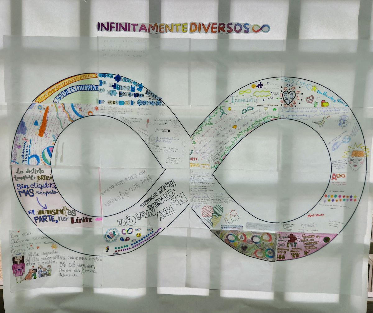 IESMF's tweet photo. Nuestro centro se une para visibilizar l neurodiversidad cn una exposición colaborativa organizada por l Plan d Igualdad con alumnado d la ESO. Promovemos que hayan menos juicios y más apoyos. Queremos normalización e inclusión♥️  #iesmiguelfernandez #escuelasporlaigualdadmelilla https://t.co/IpUa7OAdLX