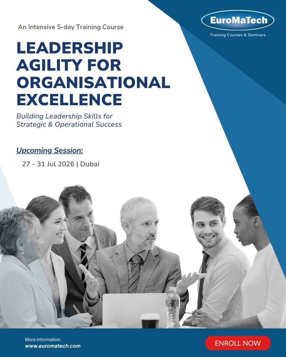 euromatech's tweet photo. Leadership agility is essential for organisations seeking to thrive in today’s fast-changing and highly competitive business environment.

📌 To Register:
https://t.co/qs0ffwENOR
📞 Call / WhatsApp: +971 54 767 5555
📧 Email: info@euromatech.com

#Leadership #LeadershipAgility https://t.co/oTVl0mQ360