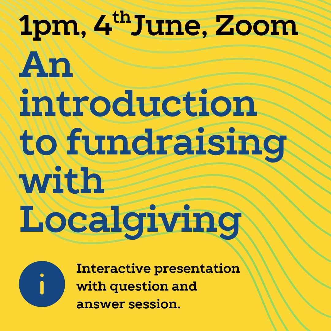 Localgiving's tweet photo. You are invited to join us for 'An introduction to fundraising with Localgiving' at 1pm on Thursday 4th June on Zoom for 60 minute session where we will show you exactly what fundraising with us can deliver. Sign up now for free - https://t.co/FJpEtam8bp https://t.co/whCETGSomr
