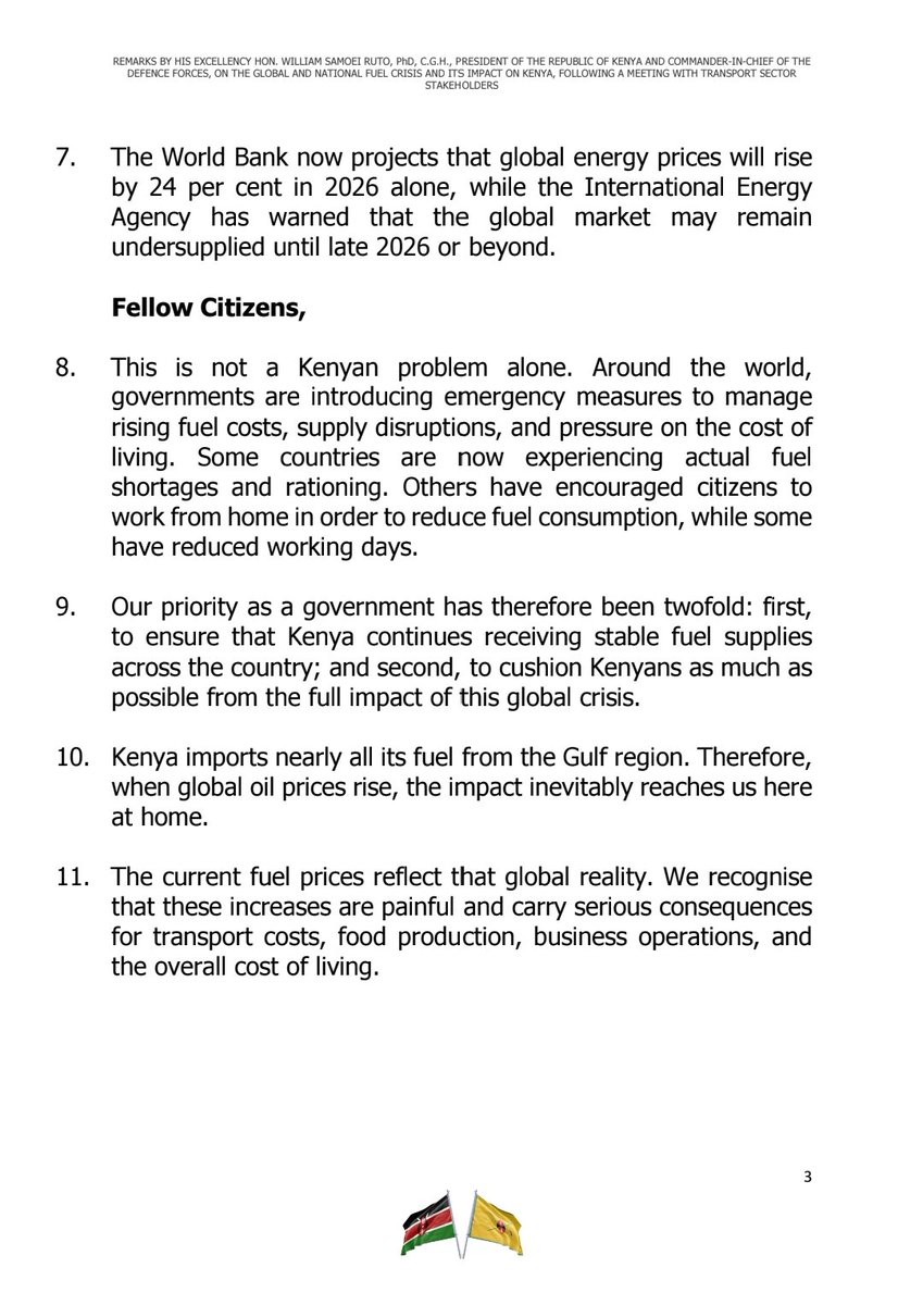 TheJonzi's tweet photo. This attempt by @WilliamsRuto to reason with the people falls short for one very basic reason:

At no point in this speech does he identify wasteful govt expenditure as the main reason it has become addicted to fuel taxes!

Doesn't see it &amp; isn't willing to do anything about it. https://t.co/HNX10wSLd4