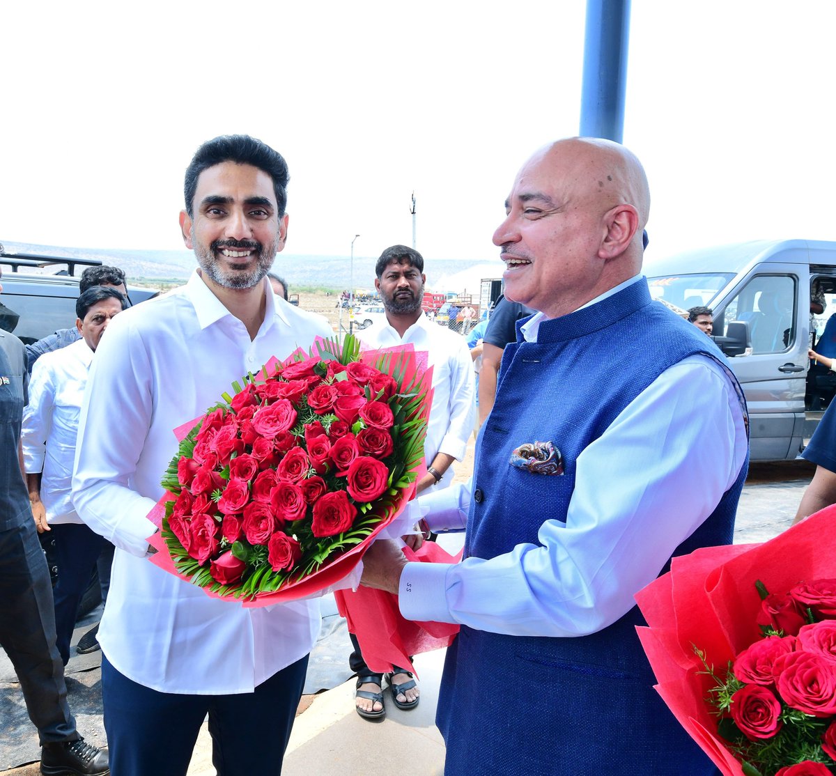naralokesh's tweet photo. #SAELComesToAP 
#RayalaseemaTakesOff 
A proud milestone for Andhra Pradesh’s clean energy journey.

Today I inaugurated SAEL’s 600 MW solar projects in Rayalaseema - developed with an investment of ₹3,000 crore and completed in a record 11 months under our Integrated Clean Energy Policy 2024.

This is more than a solar project. It reflects the speed, scale, and execution capability that Andhra Pradesh is becoming known for. Under the leadership of CM @ncbn garu, AP is moving with a clear vision to emerge as India’s clean energy capital and attract ₹10 lakh crore in green energy investments.

What makes me especially happy is how the SAEL team integrated with the local community in Rayalaseema - creating livelihoods, supporting local families, and becoming partners in the region’s growth story. Development succeeds when local communities grow alongside industry. My best wishes to the leadership of @SAEL_India and we look forward to more such projects coming up soon.
#ChooseSpeedChooseAP