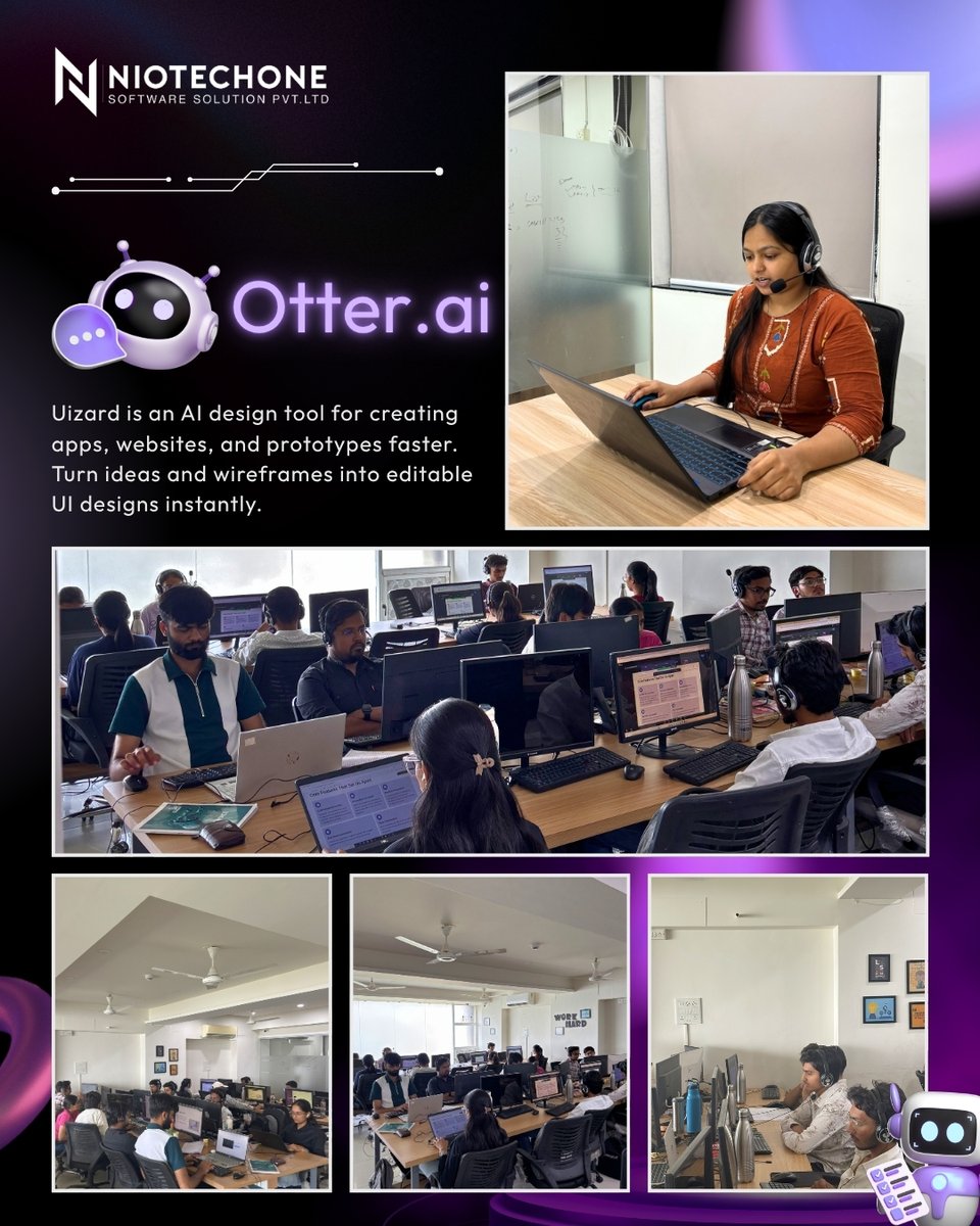 niotechone's tweet photo. Thank you to everyone who joined our @otter_ai session at Niotechone Software Solution Pvt. Ltd.!! 🙌
Real-time transcription + smart summaries = smarter work 🎙️🤖
Loved the engagement & energy!
More sessions coming soon 🚀
#OtterAI #AITools #Productivity #SmartWork https://t.co/kq6lJc9nA8
