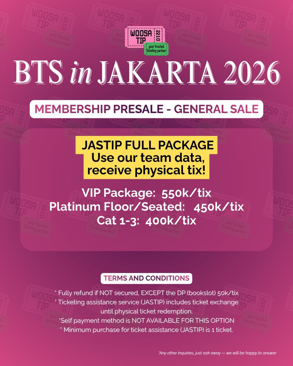 Woosatip | JASTIP JASWAR TICKETING SERVICES tweet media