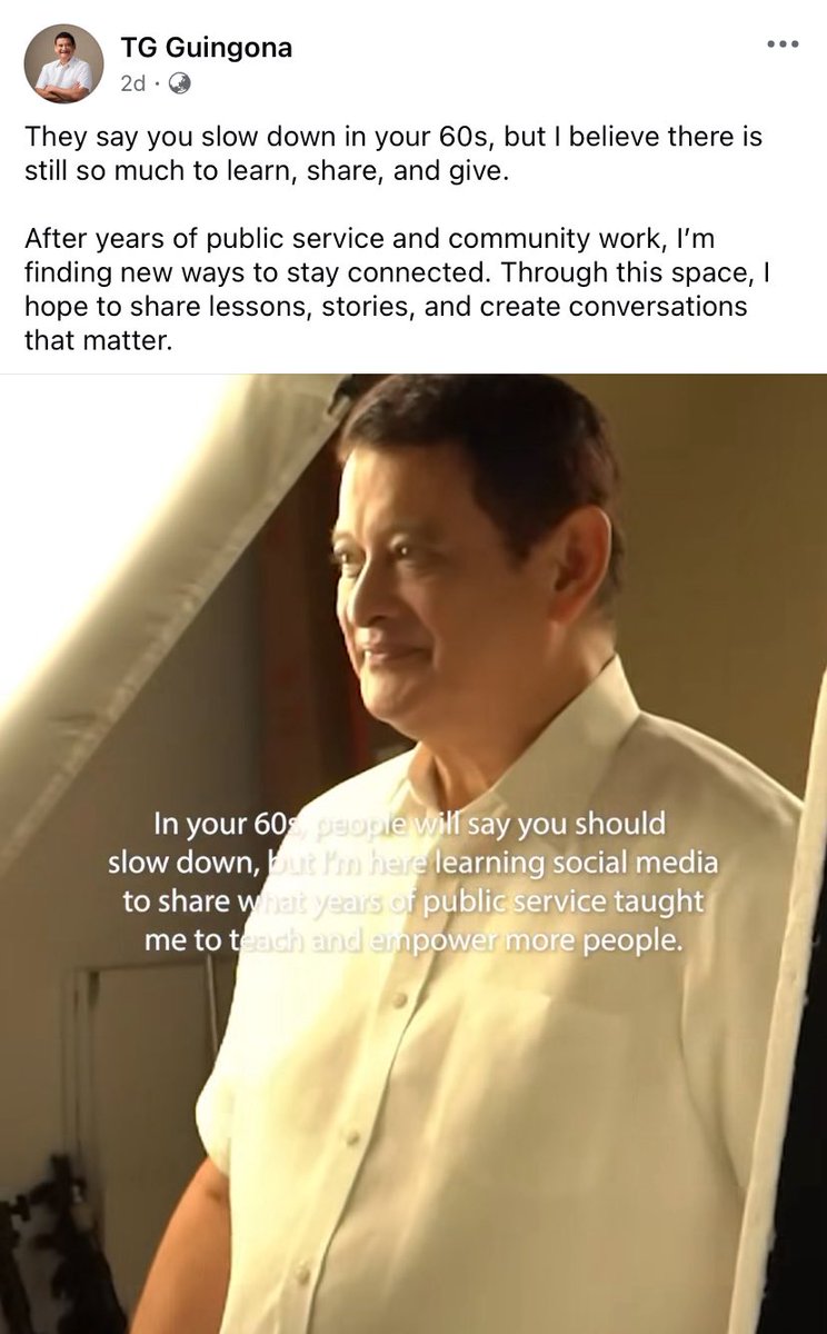 yukisomakun's tweet photo. After more than 9 years of being on hiatus, the Facebook page of former Senator Teofisto Guingona III has come back to life.

Possible comeback in 2028?

#TGGuinGoGoGoNa 
#Halalan2028 https://t.co/L8rMVbiUn7