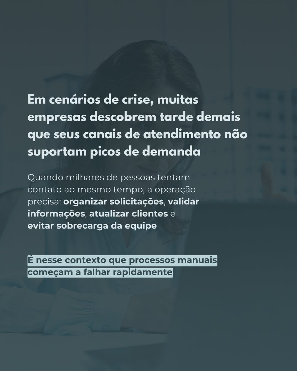 dawntech_dev's tweet photo. Casos recentes que ganharam repercussão nacional mostram como muitas empresas ainda não estão preparadas para lidar com picos críticos de atendimento.

Quando milhares de consumidores tentam contato ao mesmo tempo, a operação precisa continuar funcionando com clareza, velocidade e capacidade de organização. Sem uma estrutura adequada, canais manuais rapidamente se tornam gargalos operacionais.

Fluxos conversacionais permitem centralizar etapas importantes desse processo em um único canal, reduzindo sobrecarga, organizando solicitações e acelerando respostas em momentos de alta pressão.

A Dawntech já atuou na estruturação acelerada de operações conversacionais para grandes empresas em cenários críticos de atendimento, desenvolvendo fluxos capazes de apoiar processos de triagem, coleta de dados, acompanhamento e direcionamento operacional em prazos extremamente reduzidos.

Em cenários como esses, velocidade sozinha não resolve o problema. Sem estrutura, rastreabilidade e capacidade de organização, a operação deixa de responder de forma eficiente justamente no momento em que ela mais precisa funcionar.

#Dawntech #BlipPartner #AtendimentoInteligente #TransformacaoDigital #Automacao #WhatsAppBusiness #GestaodeCrise #Chatbot #CX #ContatoInteligente #CustomerExperience