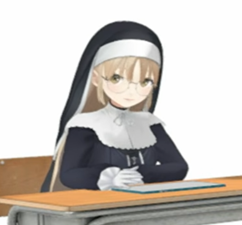 シスター・クレア 「クレアさん…メガネ…かわいい… #にじまでそれ正解」|InabaTewi@にじそ07・wf2023sのイラスト