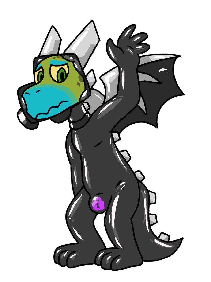 Lazlo74Lizer's tweet photo. Stuck in an Ender Dragon suit~
Not much I can do but squeak about in the latex and chastity uwu

Gift from @Fite_Dragon, thanks so muchhh! https://t.co/lmAFiuDmEA