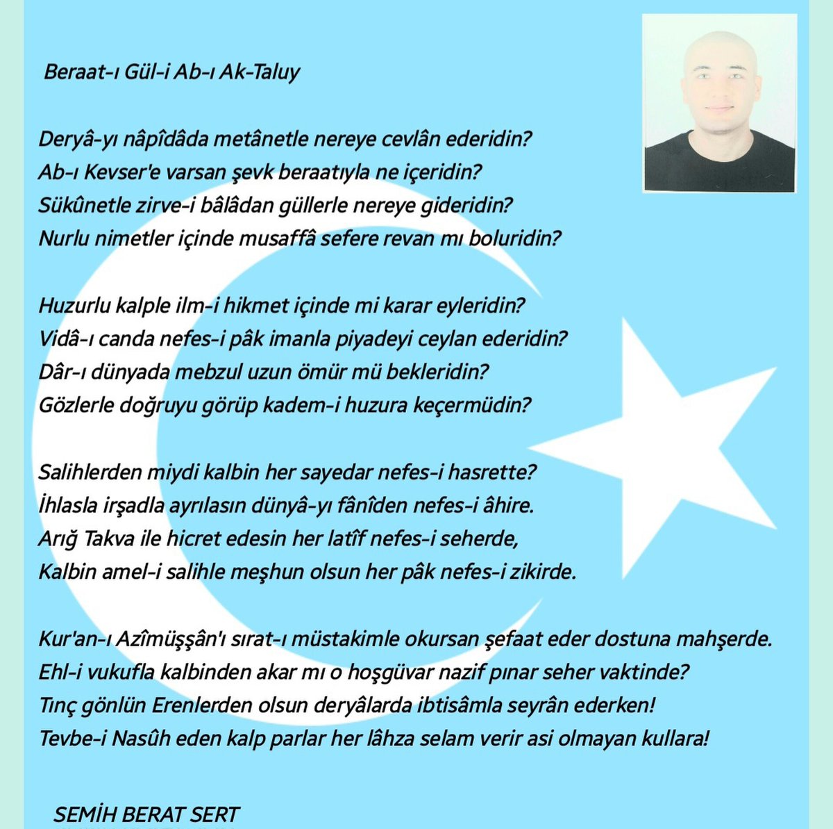 39jtr's tweet photo. Beraat-ı Gül-i Âb-ı Ak-Taluy Şiiri - Şair Semih Berat SERT https://t.co/orOriGQzf6