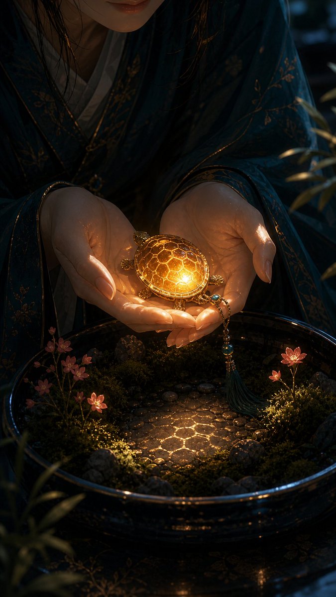 Akari_3moon's tweet photo. The slow shell keeps a sunrise safe.
#AIArt #TurtleArt #FantasyArt https://t.co/7FCJnkmJju