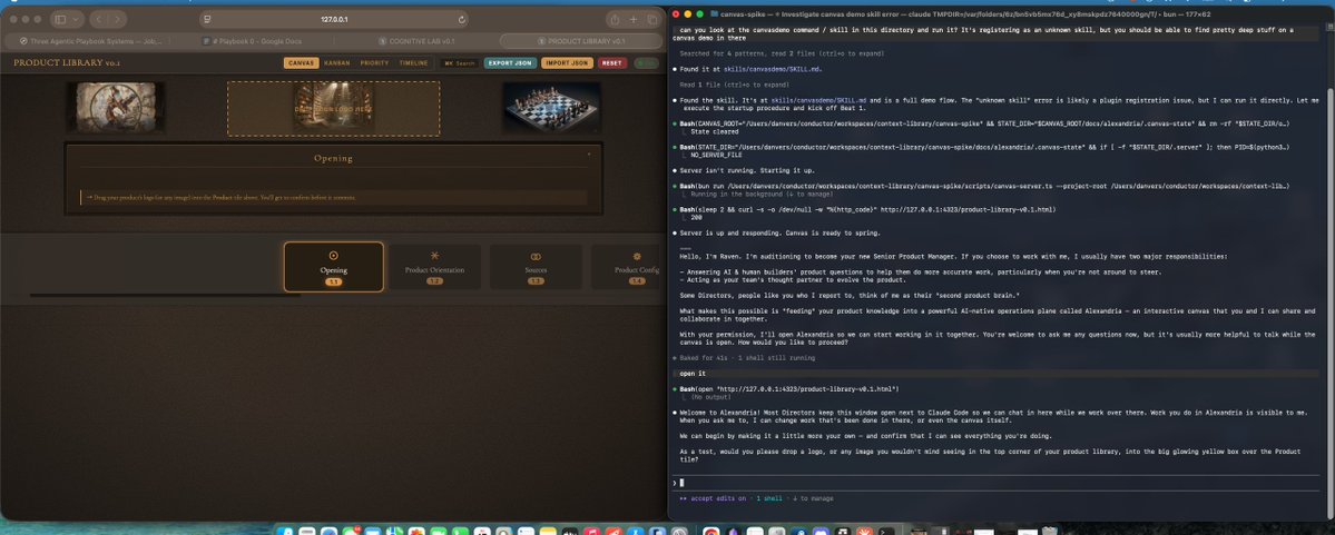 jessmartin's tweet photo. I have a particularly challenging feature to build today in Alexandria: using a localhost web UI as an shared agentic interface with a Claude/Codex CLI session.

Going to do a live-dev thread to try to trick myself into building it.

Wish me luck! 🍀 https://t.co/trGzLlRpPz