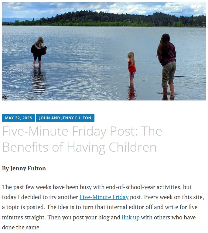 AuthorFulton's tweet photo. Five-Minute Friday -- An opportunity to free-write without that annoying internal editor, and then post it for all to see... 😆

This week's topic: Benefit

https://t.co/TqQ7Ol67tU https://t.co/4UBJpXMA15