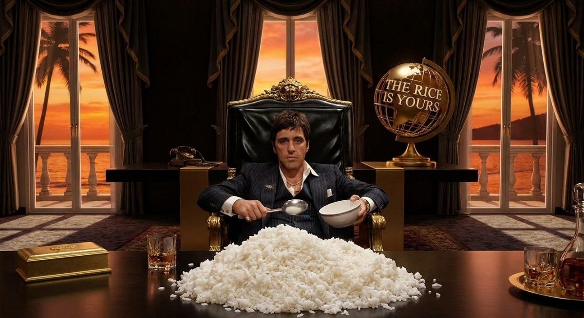One grain of rice tweet media