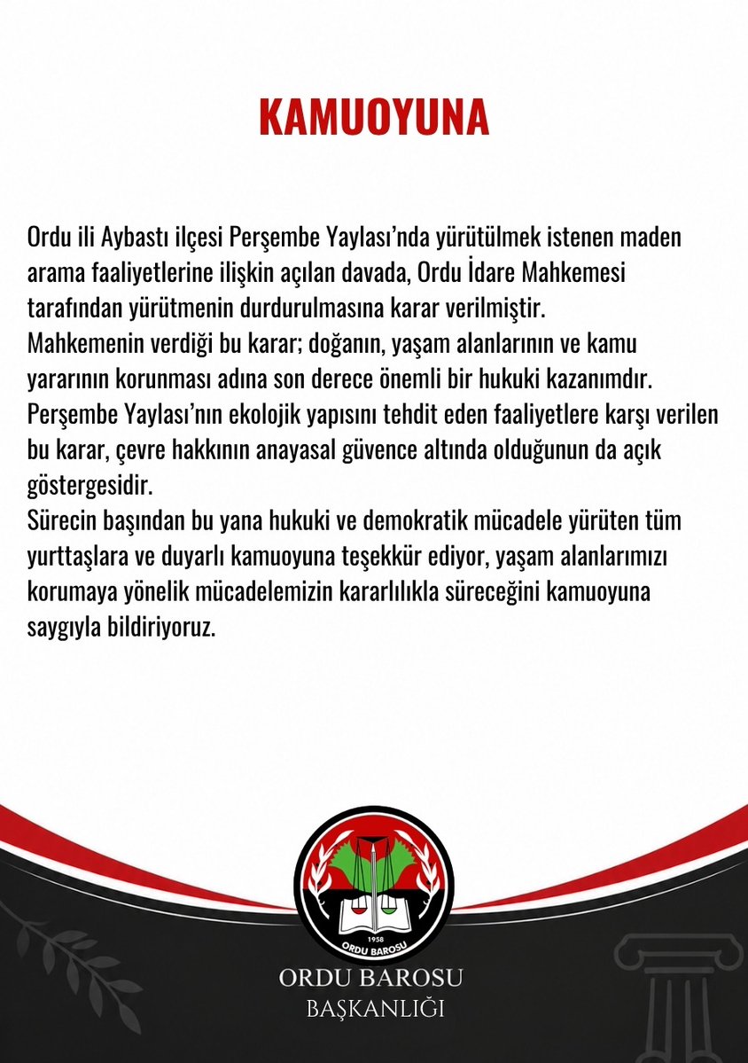 Ordu Barosu tweet media