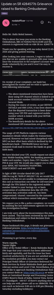 DarkKnight5318's tweet photo. @kotakbankltd @KotakSupport @RBI @FinMinIndia #KotakBank #BankingFraud #RBIOmbudsman https://t.co/N9KCIH3lwZ