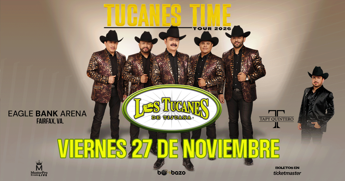 eaglebankarena's tweet photo. 🚨ON SALE NOW🚨 Get your tickets to see the Tucanes Time Tour 2026 at EagleBank Arena on November 27. Don't miss out on your chance to see Los Tucanes de Tijuana LIVE in Fairfax!

🎫 https://t.co/dEXy9PCW0v https://t.co/2Hxw1Tpvdt