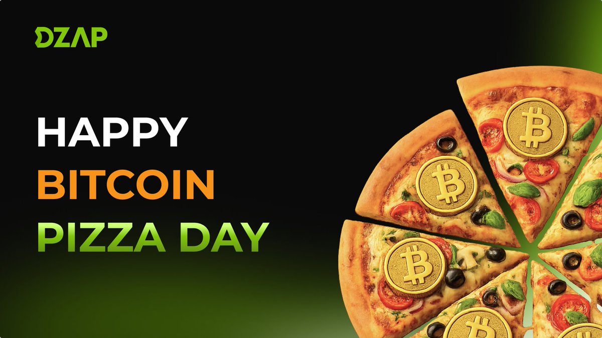dzap_io's tweet photo. Imagine explaining in 2010 that a “magic internet money” pizza purchase would eventually help spark global onchain markets moving billions daily.

All because someone wanted pizza.

Happy Bitcoin Pizza Day 🍕 https://t.co/71wBshnRv5