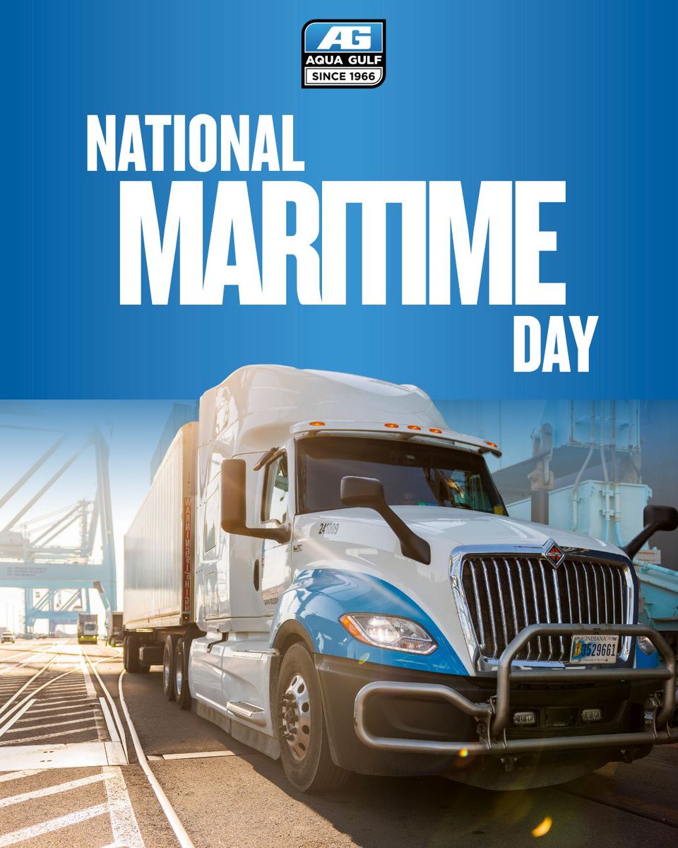 aquagulf's tweet photo. From port to port, logistics plays a quiet, steady role in the constant flow of global trade. On #NationalMaritimeDay, we celebrate the people and partnerships that keep the industry moving forward and connecting communities and economies across the world. https://t.co/VFOkiXIkIN https://t.co/M0x7xKaTgP