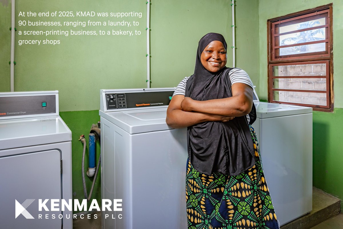 KenmareRes's tweet photo. $KMR, through #KMAD, supports a variety of microbusinesses around its #Moma Mine in #Mozambique, including a laundry, bakery and grocery shops. At end-2025, KMAD supported 90 businesses generating revenues of >$1.7m and income for ~340 people. Read more: https://t.co/jfNK92k4Cr https://t.co/OcFtfsYgq3