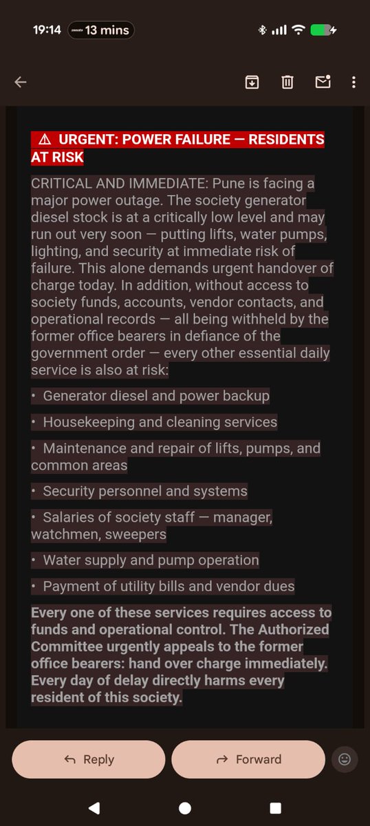 aashishghai's tweet photo. @Dev_Fadnavis @mieknathshinde we are residents of Bramha Suncity Vadgaonsheri Pune 14, tax paying citizens and people who voted for BJP to be in power. We  request you to please remove administrator appointed by DDR from our society. This our right and request ur intervention https://t.co/rvKWpaUJjq