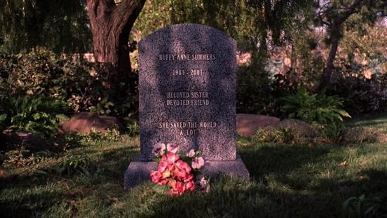 slayerxvampire's tweet photo. Today is the 25th anniversary of buffy sacrificing herself to save Dawn and the world in BtVS’s heart wrenching s5 finale “The gift” 

She saved the world a lot. 💐🪦 https://t.co/ViBBDQ28rs