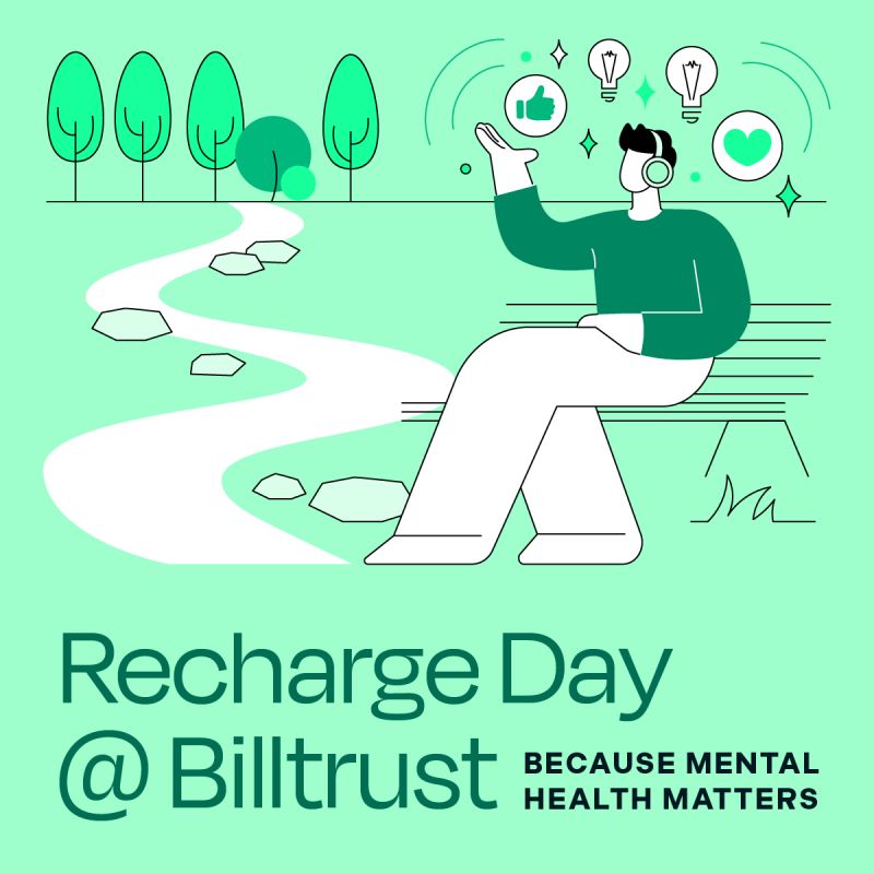 Billtrust's tweet photo. It’s Recharge Day at Billtrust — a company-wide day off to rest, reset, or finally get to that thing you’ve been putting off.

We do this every year during Mental Health Awareness Month because supporting our team means giving people time to take care of themselves. 💚 https://t.co/FZEIbNwpZ3