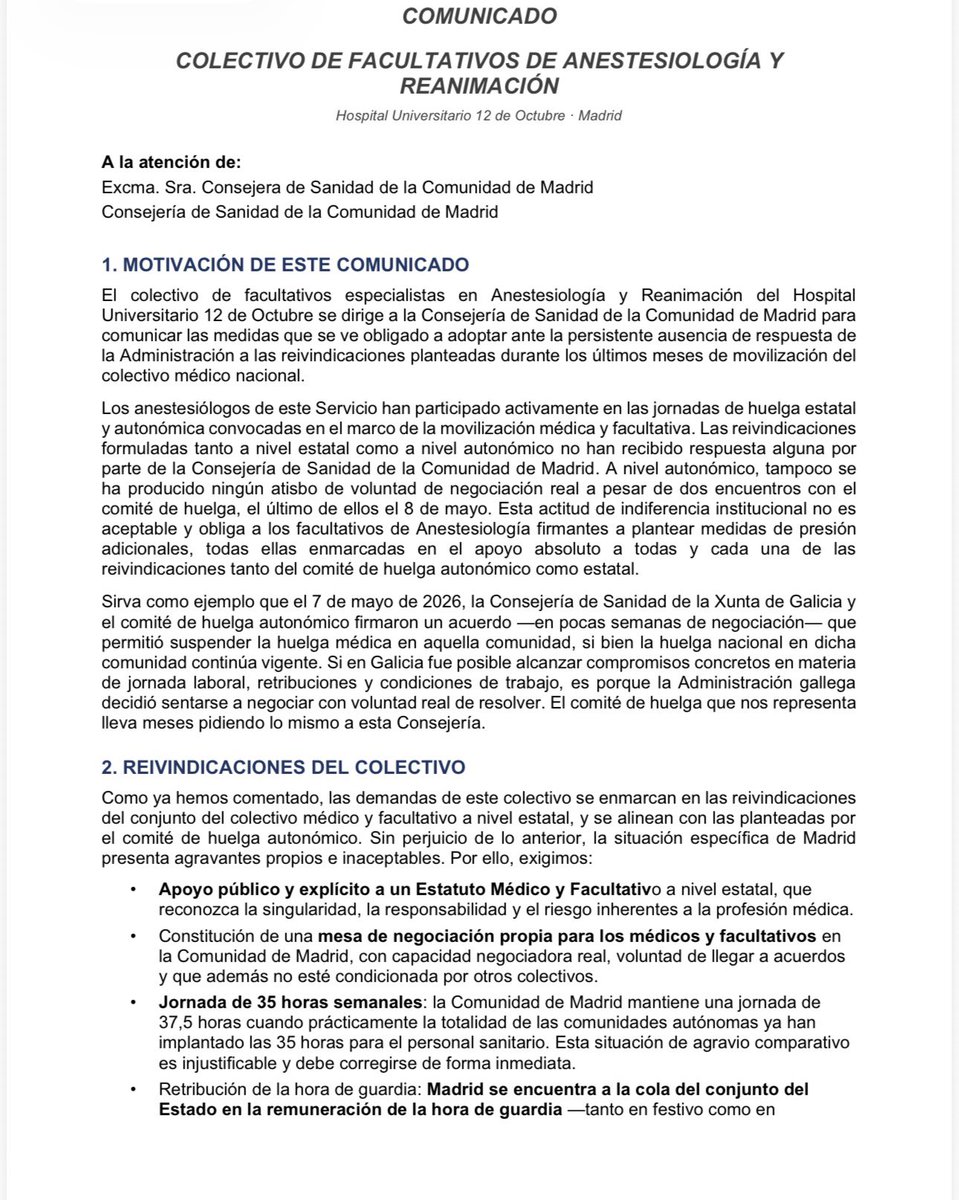 Anestesia • Hospital Universitario 12 de Octubre tweet media