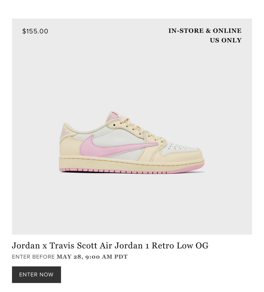 ChefDoomy's tweet photo. The Travis Scott Jordan 1 Low raffles are now live in the Kith app. https://t.co/dDor11rI7A