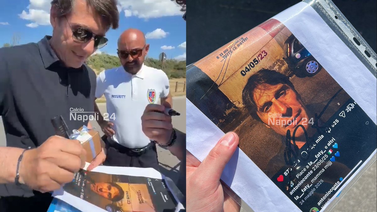 MGuardasole's tweet photo. Conte accontenta i tifosi all'esterno di Castel Volturno, dopo quello che potrebbe essere il "penultimo" allenamento alla guida del Napoli: 

✍️ quest'autografo è già storia...

🎥 IL VIDEO 👉 https://t.co/E8PkYkchNu

#Conte #Napoli https://t.co/XTWTLbs5qy