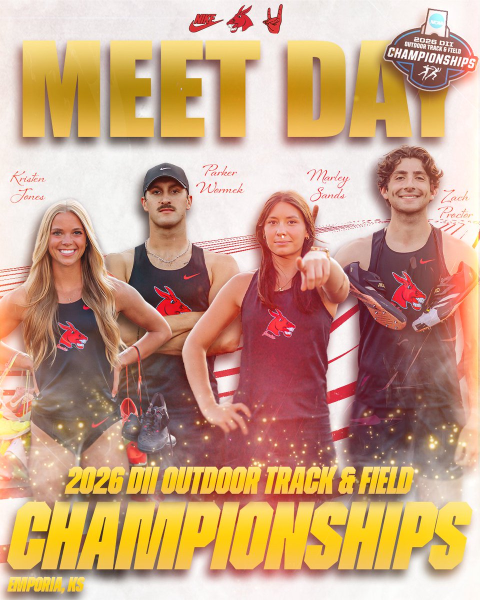 UCMTF's tweet photo. Back at it for day 2⃣ of the @NCAADII Outdoor Championships!

🏟️ | Francis G. Welch Stadium (Emporia, Kan.)
💻 | https://t.co/JotXGMghly 
💻 | https://t.co/W3MbIFSmW6 (throwing events)
📈 | https://t.co/oouRnvjXtK

#teamUCM https://t.co/gvTKWvm3ls