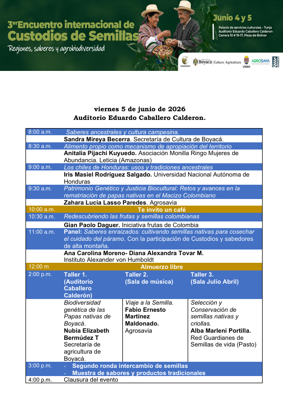 CAmbECAPMA's tweet photo. 🌽🌎 ¡Boyacá será epicentro de la agrobiodiversidad!
Participe en el 3er Encuentro Internacional de Custodios de Semillas 🌱🫘
📅 4 y 5 junio | Tunja
🔬 Semillas nativas • Saberes ancestrales • Conservación genética 🤝✨
#MásUNADmásEquidad https://t.co/c3xSYgAloJ