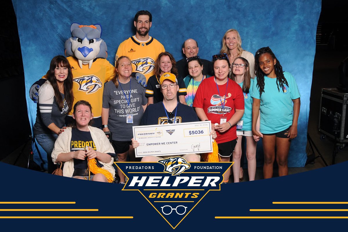 EmpowerMe1999's tweet photo. We are incredibly grateful to the Nashville Predators Foundation for their generosity and support! 🏒💛

@PredsNHL https://t.co/TYCdsEKXAg