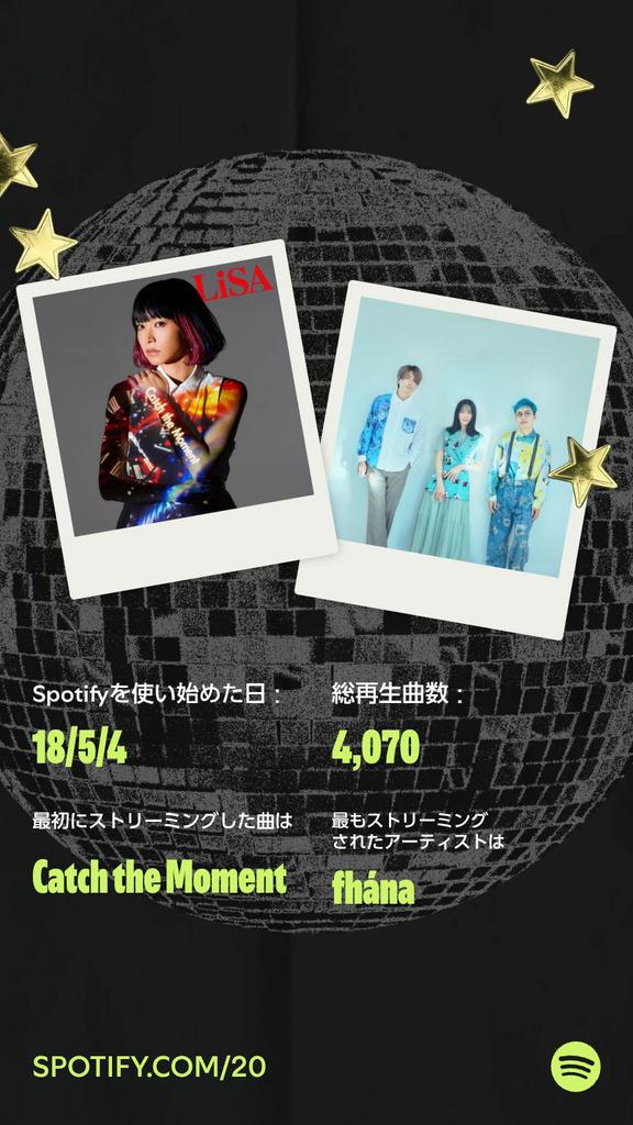 b5kinoV's tweet photo. 登録してから8年経つんだ……
まぁまぁ聴いてたんだなぁ
fhanaだけで4683分って割と長いな

ナイスプレイ：Spotifyを使い始めた18/5/4に、わたしの最初の1曲、最多再生曲、定番ヒット曲をチェックしました。Your Party Of The Year(s)であなたのデータもチェック！
https://t.co/XcUHLJ3QTl https://t.co/DvX2CPJl2d