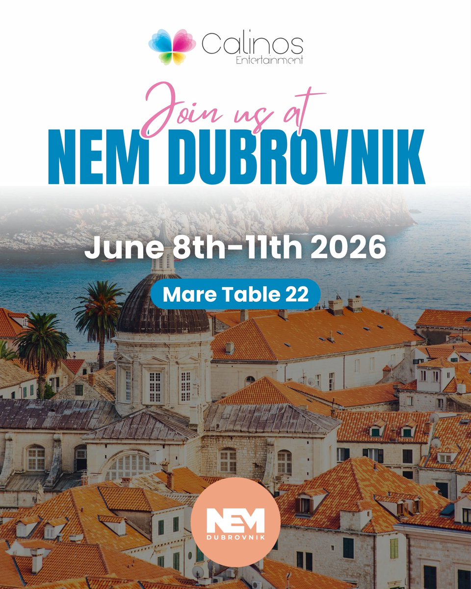 CalinosEnt's tweet photo. See you at #NEMDubrovnik!

We’re bringing a slate of premium new series we can’t wait to share with partners and friends from across the industry.
Meet us at Mare Table 22! https://t.co/88ohXv6f6x
