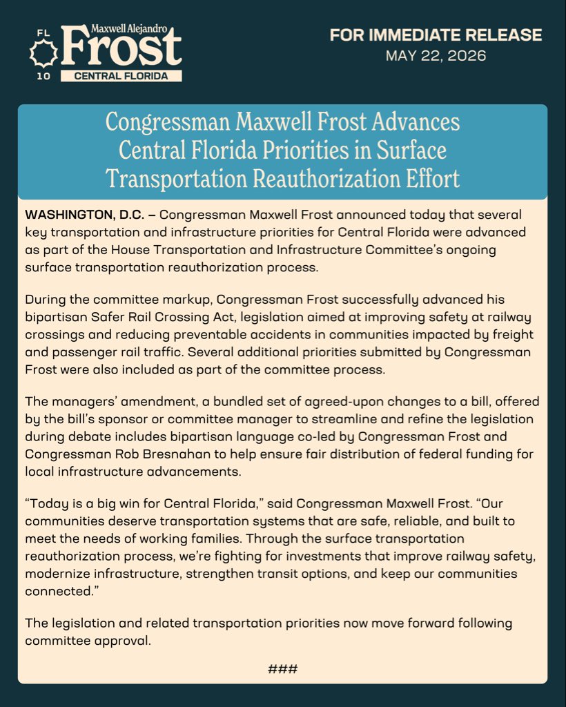 Congressman Maxwell Alejandro Frost tweet media