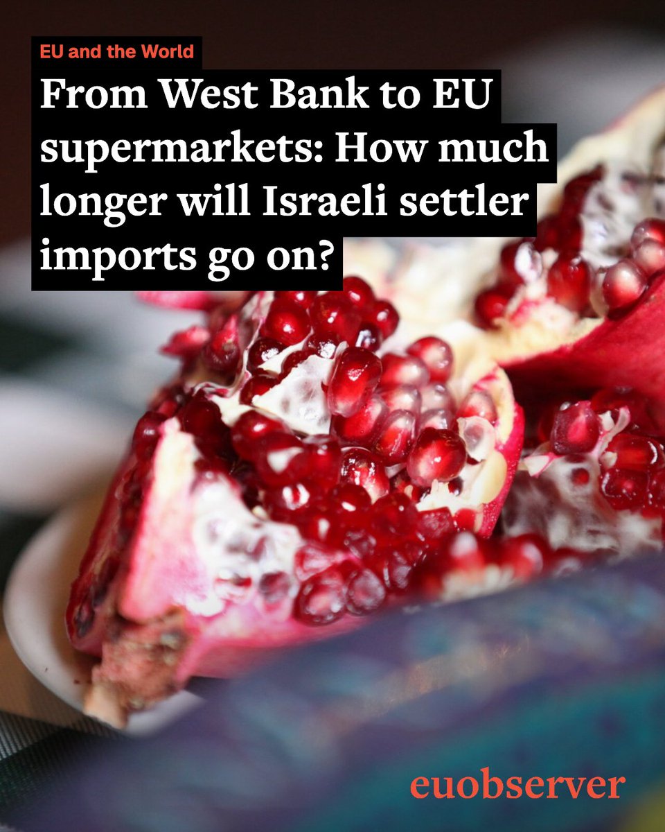 euobs's tweet photo. One uncomfortable question: if Europe opposes settlements, why are settlement products still arriving? 🤔

Read more 👉 https://t.co/r4khO4MgnJ https://t.co/0XJt7VCe9T