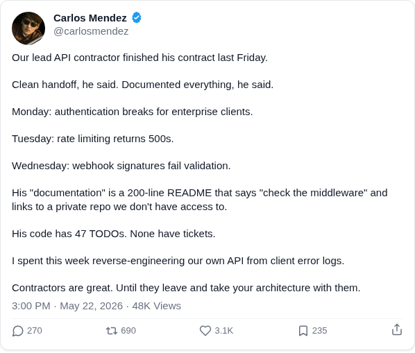 BrainFlow_ai's tweet photo. This is why I can't sleep at night

#TechIndustry #KnowledgeBase #SoftwareDevelopment https://t.co/EBlE5kuGPG