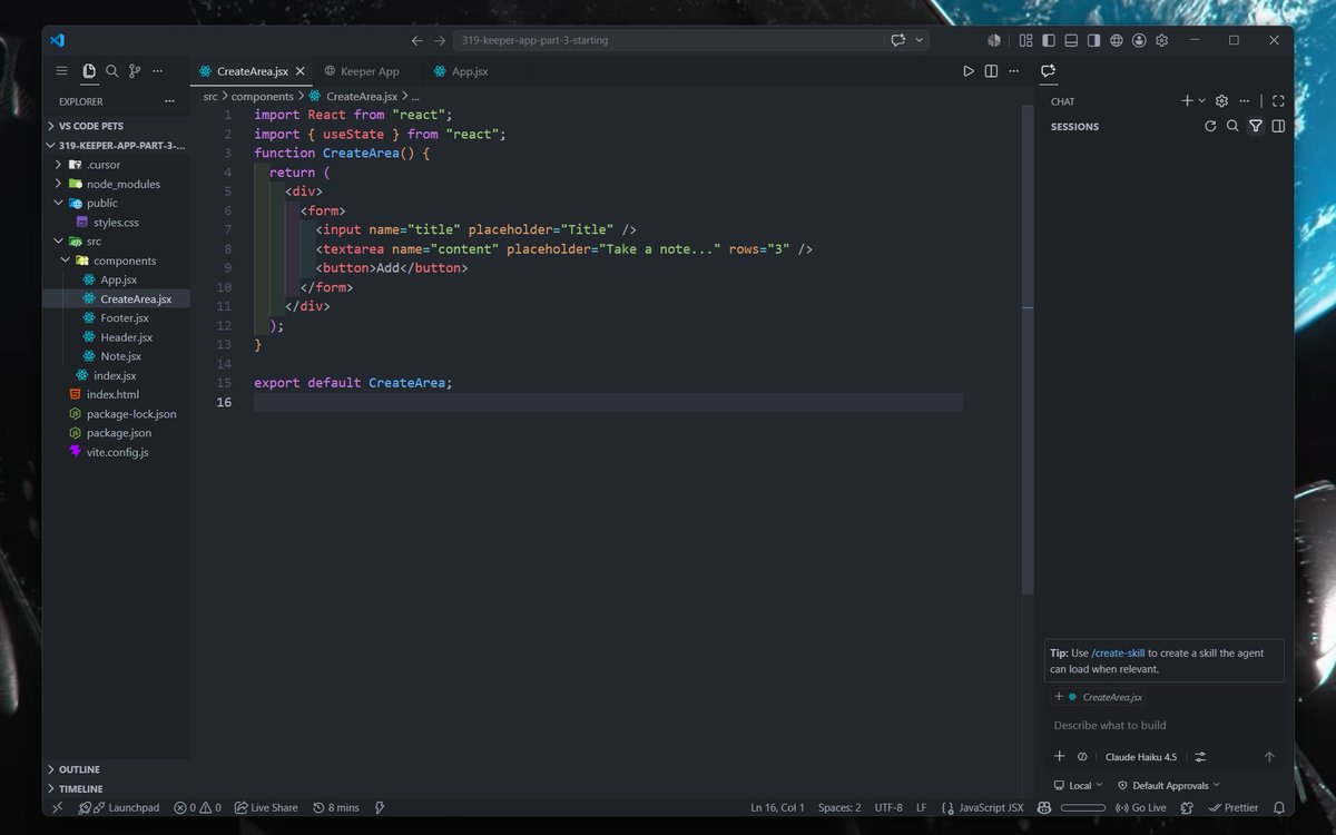 dev_Adarsh12's tweet photo. It's been almost two weeks since I last coded, but I'm back and ready to go https://t.co/AdbEw4lMpN