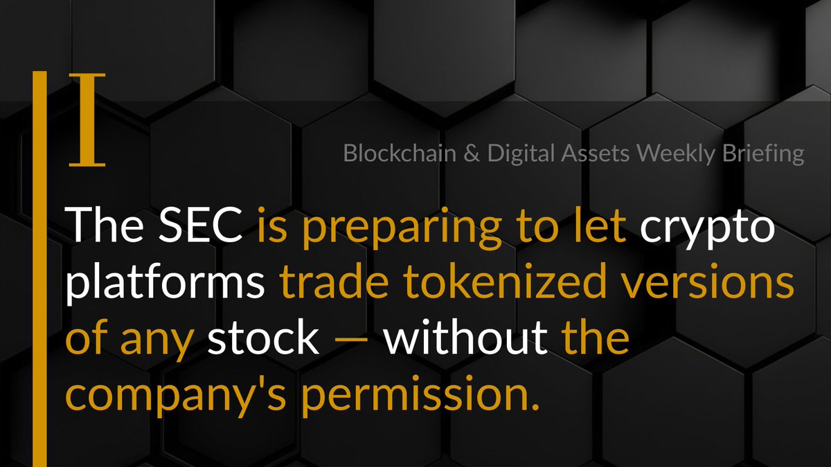 wheatstones_'s tweet photo. The Weekly Briefing 🗞️

The @SECGov advances tokenized stock trading and new IPO rules, Iran deploys Bitcoin-settled insurance, the U.S. opens Fed payment access to fintechs, and @MorganStanley files for a Solana staking ETF.

Let's dive in 👇 https://t.co/srBODHCdj0