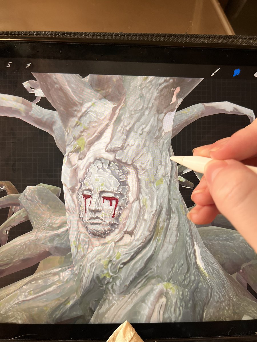 Menelween_'s tweet photo. A bit of 3D procreate painting in the train, on my way to the Chromaa Festival in Nantes ! https://t.co/cVSwK7AqNw