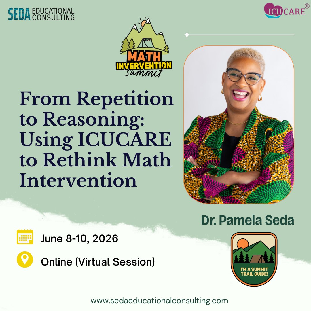 pamseda1's tweet photo. Math intervention can feel like hiking uphill 🥾
My ICUCARE® session explores strategies to boost confidence &amp; reasoning in every student. Free: https://t.co/91xZ21CqYq
#ICUCARE #choosing2see #dbc_inc #mathintervention #teacherpd https://t.co/ZkNYxzUcSU